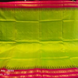 Parrot Green Gadwal pattu Handloom saree