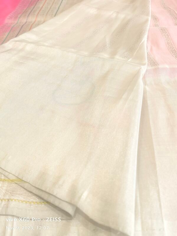 Pink  Banarasi Silk Handloom Saree - Image 2