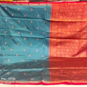 light blue banarasi saree