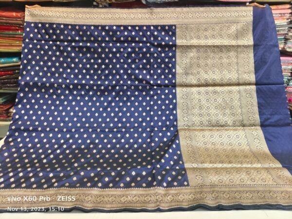 blue banarasi silk saree