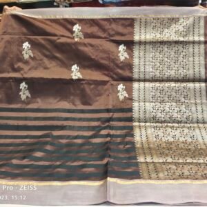 Brown banarasi silk saree handloom saree