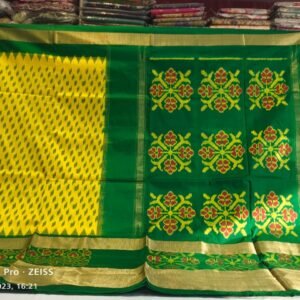 yellow ikat silk sarees