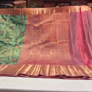 light green kanjivaram saree