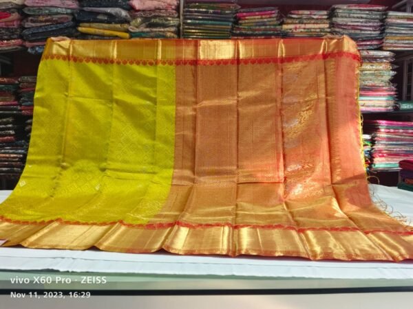 parrot grren kanjivaram saree