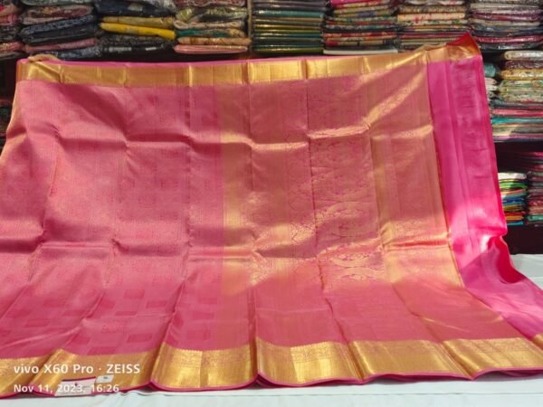 pink kanjivaram pattu saree