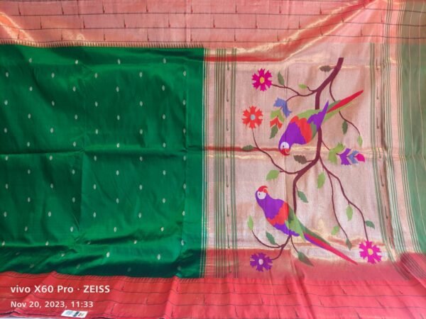 Green Paithani Silk Handloom Saree