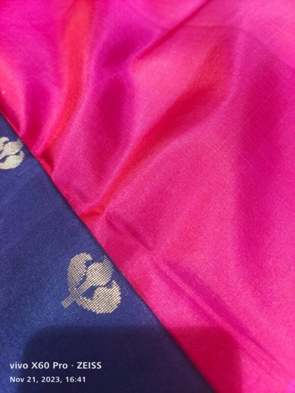 Blue Coimbatore Silk  Handloom Saree - Image 3