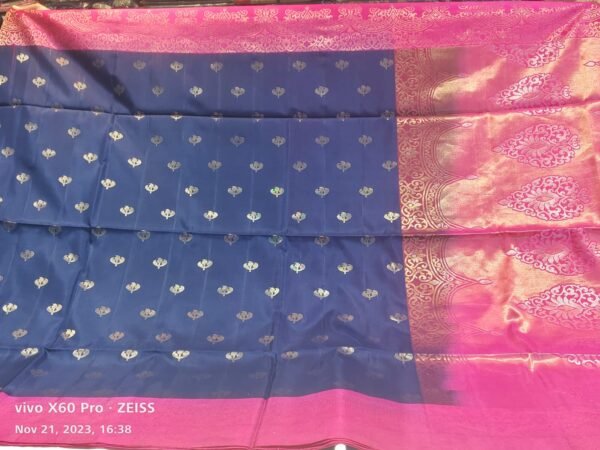 Blue Coimbatore Silk Handloom Saree