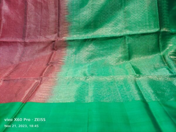 Green Coimbatore Silk  Handloom Saree - Image 4