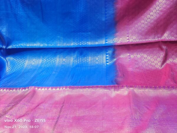 Blue Coimbatore Silk  Handloom Saree - Image 2