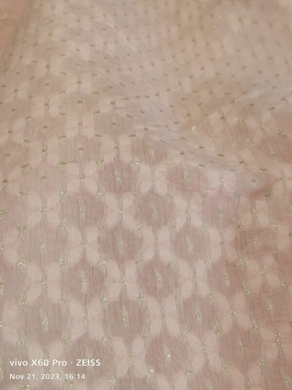 Cream Organza Banarasi Saree - Image 2