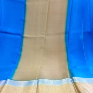 Blue Crepe Saree