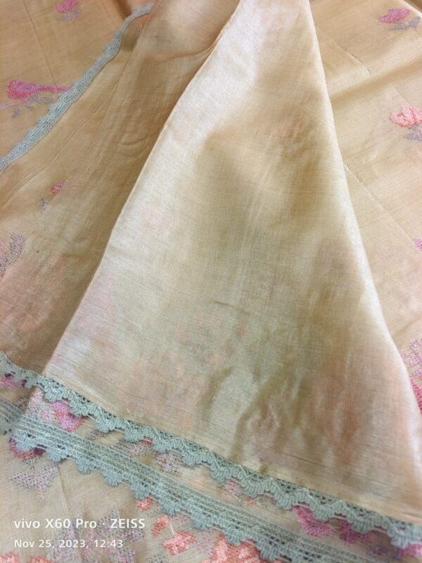 Gold Banarasi Tussar Saree - Image 3