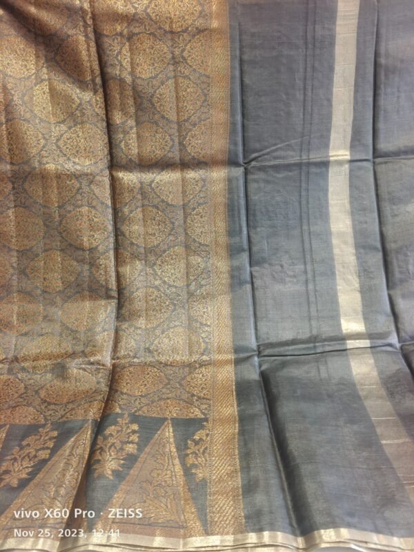 Grey Banarasi Tussar Saree