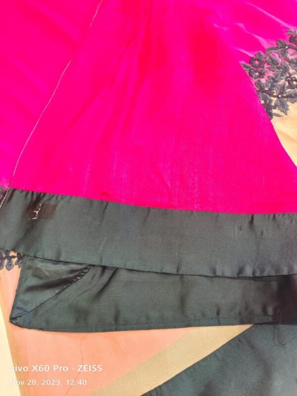 Pink Georgette Work  Saree with blouse - Image 3