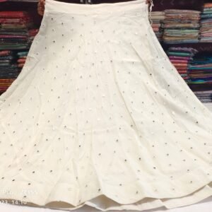 White Design Midi Skirt