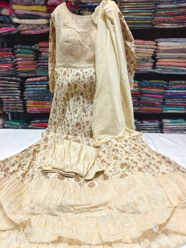 Skin work party wear anarkali suit - Image 2