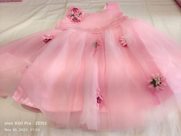 Pink Party Wear Baby Frock