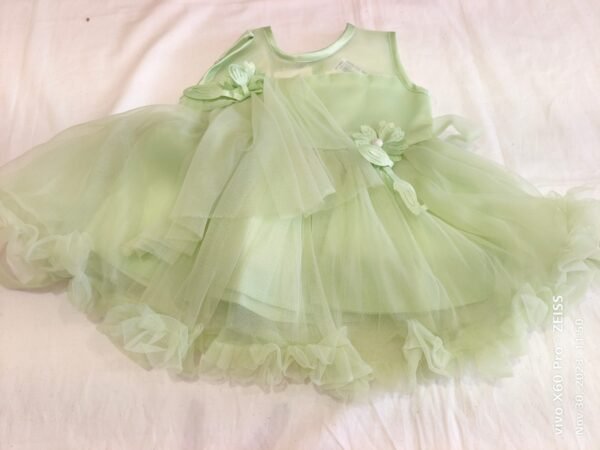 Green Party Wear Baby Frock