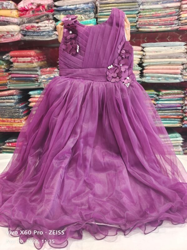 Purple Party Wear Baby Frock