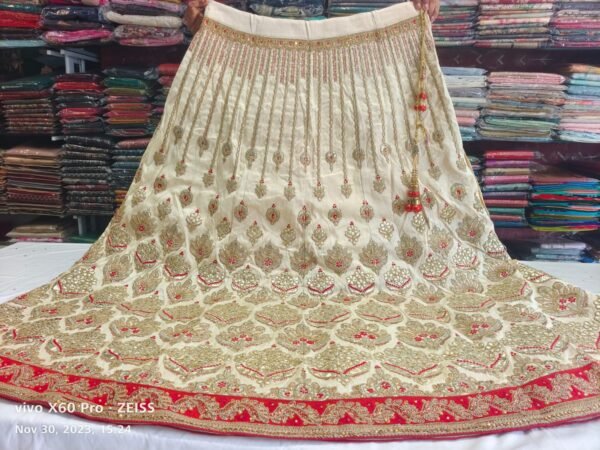 White Party Wear Semi Stitched Lehenga Set