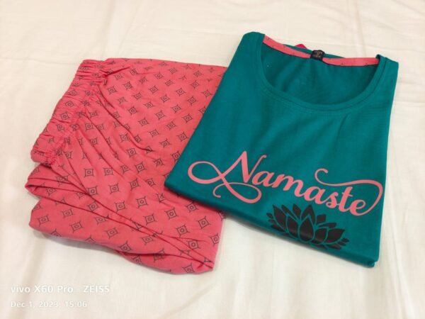 Pink and Teal Nightwear Set - Image 2