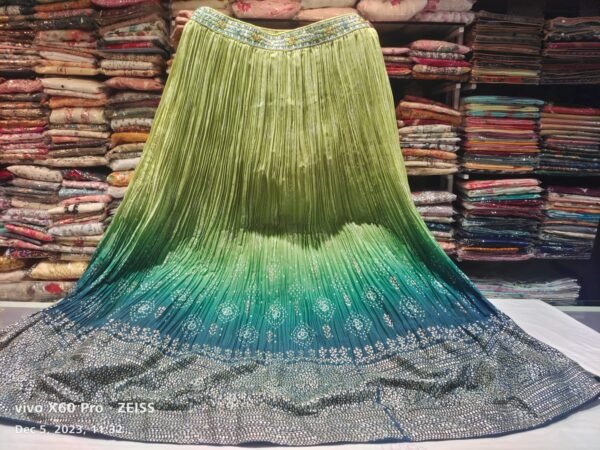 Green and Blue Party Wear Lehenga Set