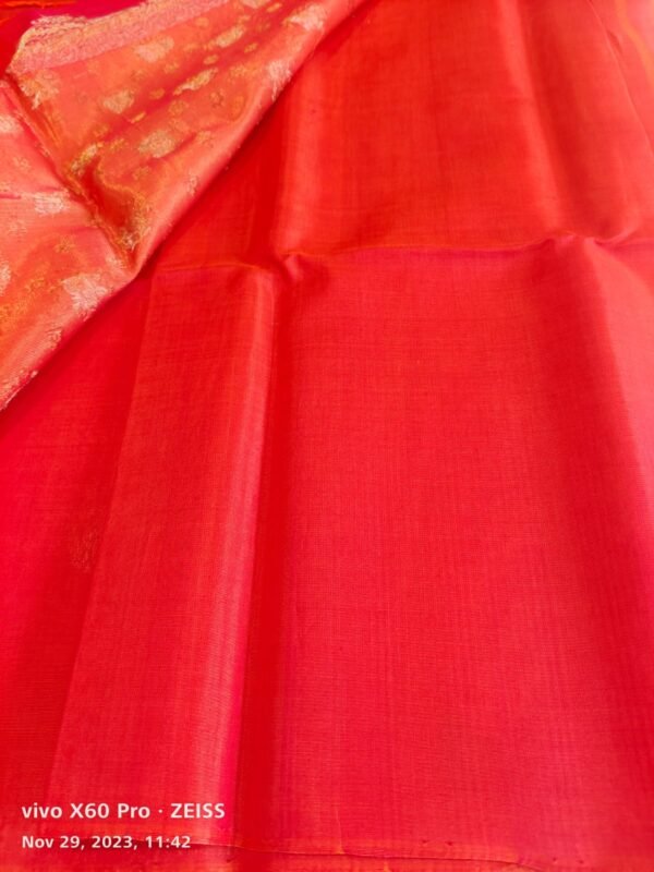 Red Coimbatore Sico Saree - Image 3