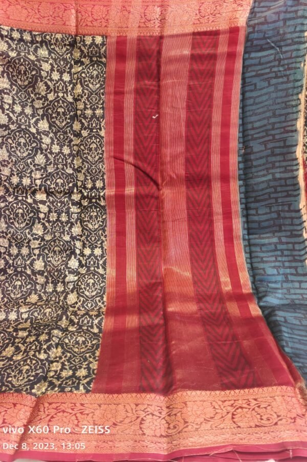 Red Chanderi Silk Cotton Saree