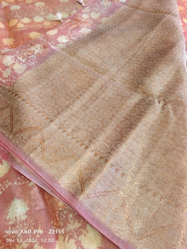 Coral Pink Fancy Saree - Image 3