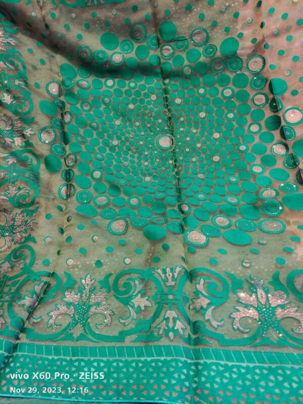 Green Fancy Saree - Image 2