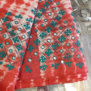 PURE RED TUSSAR SAREE