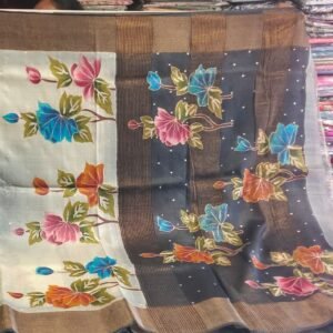 BLACK and GOLDISH TUSSAR SAREE