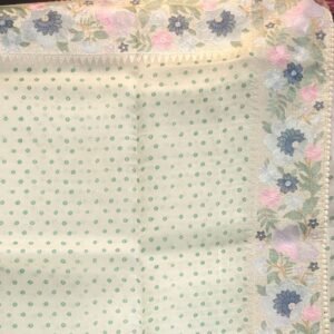 SEA GREEN SPOTS PURE ORGANZA SAREE